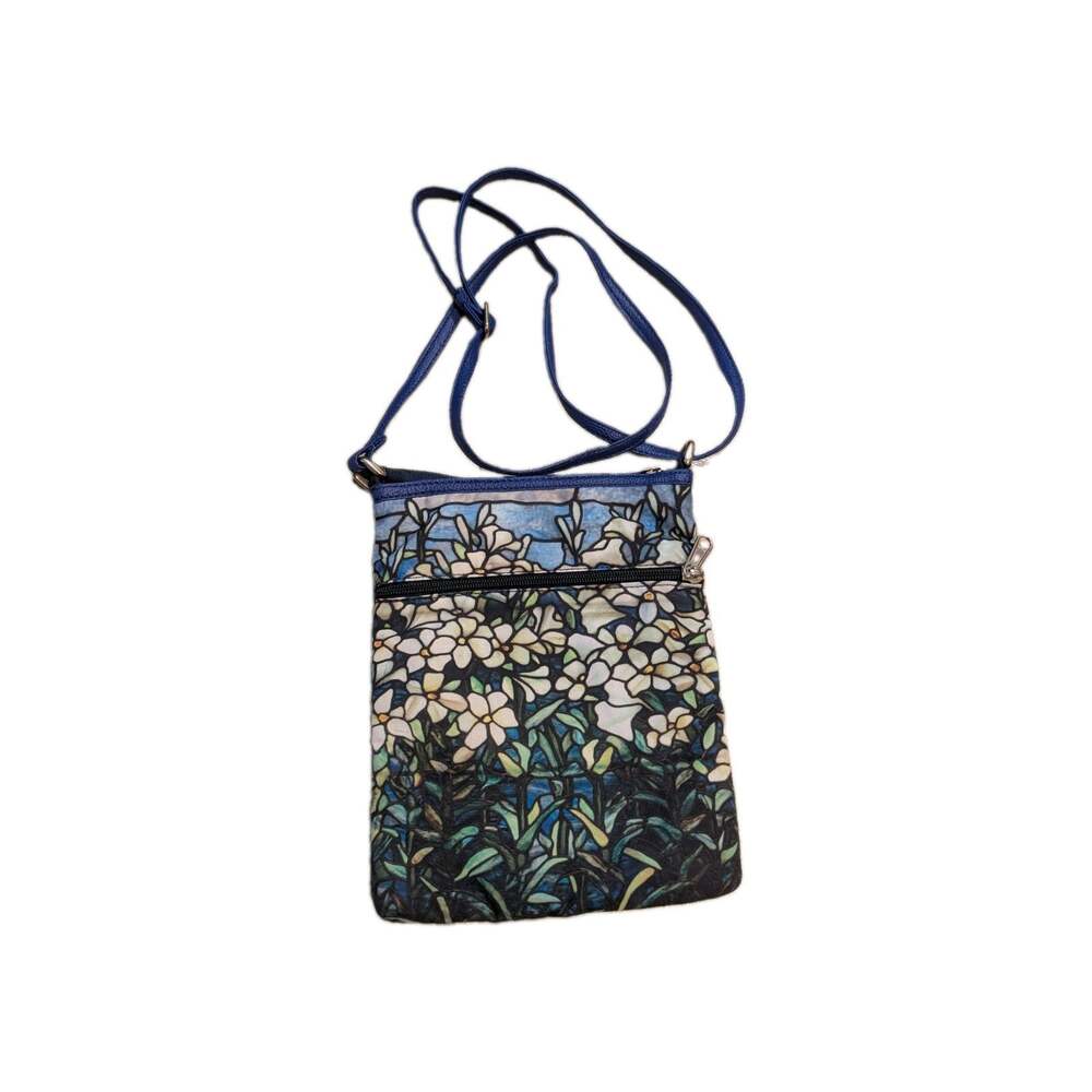 Tiffany Water Lilies Fine Art Crossbody Bag Breeke Adjustable Strap Zip Pockets